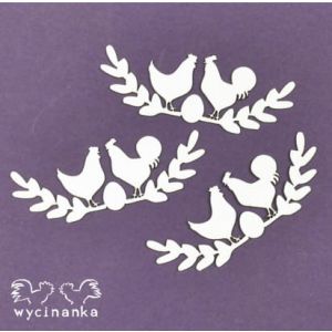 Tekturka Wycinanka Wielkanoc 2018 - Dekory Kogut, Kura i Jajko, 3szt